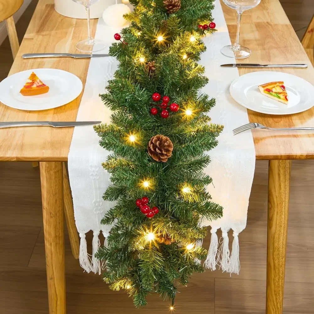 9' New Joiedomi 9Ft Artificial Christmas Garland Prelit with LED Lights,